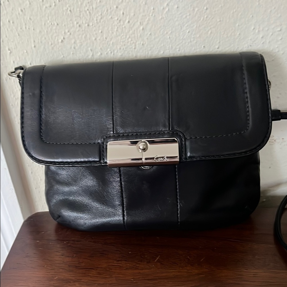 Black Leather Crossbody Bag Coach